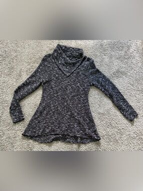 SNO SKINS Charcoal Gray Crinkled Velvet Long Sleeve Top Made in USA (M)